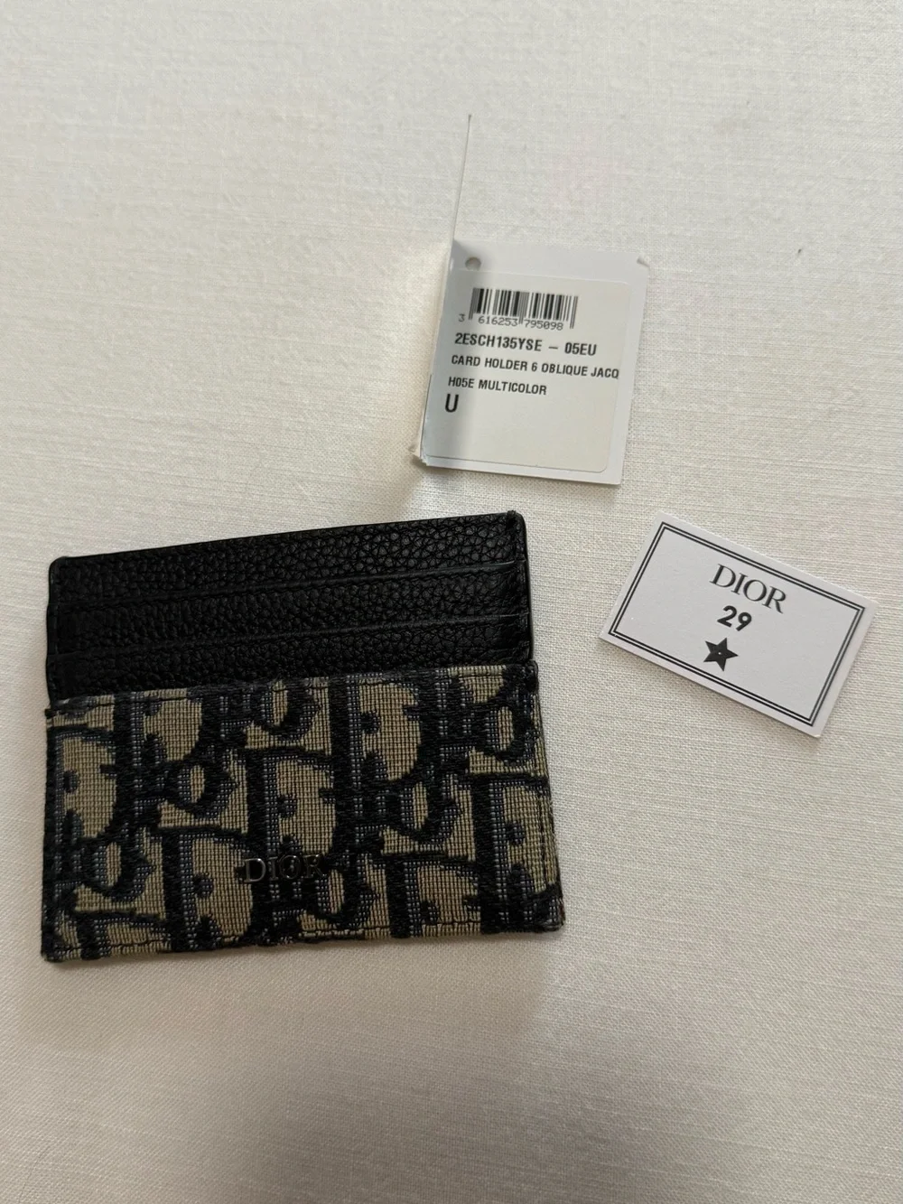 Dior Monogram Black and Beige Card Case